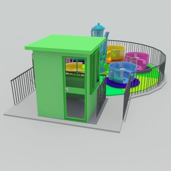 Tea Cup Ride  Low-poly 3D model_1