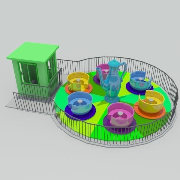 Tea Cup Ride  Low-poly 3D model_2