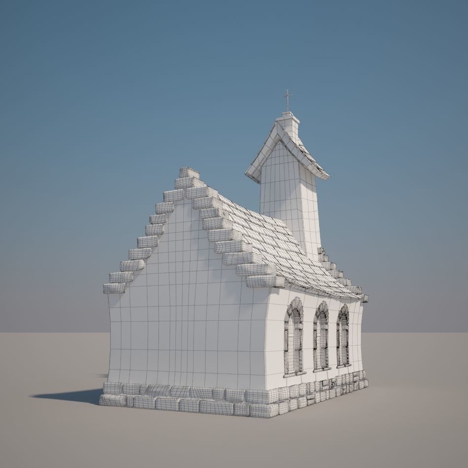 Church Cartoon 3D model_7