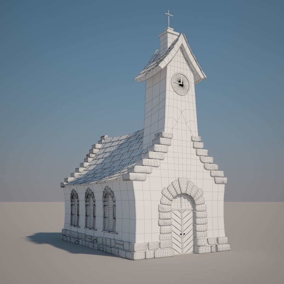 Church Cartoon 3D model_5