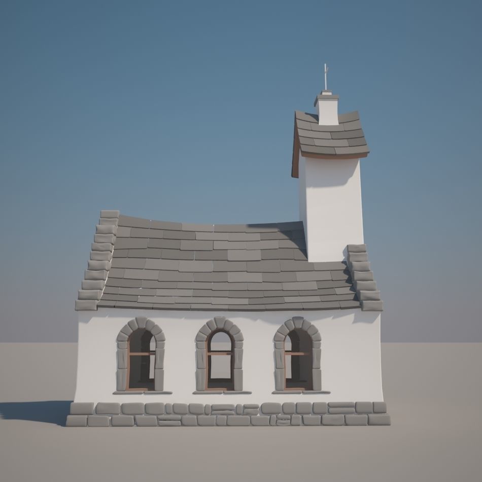 Church Cartoon 3D model_2