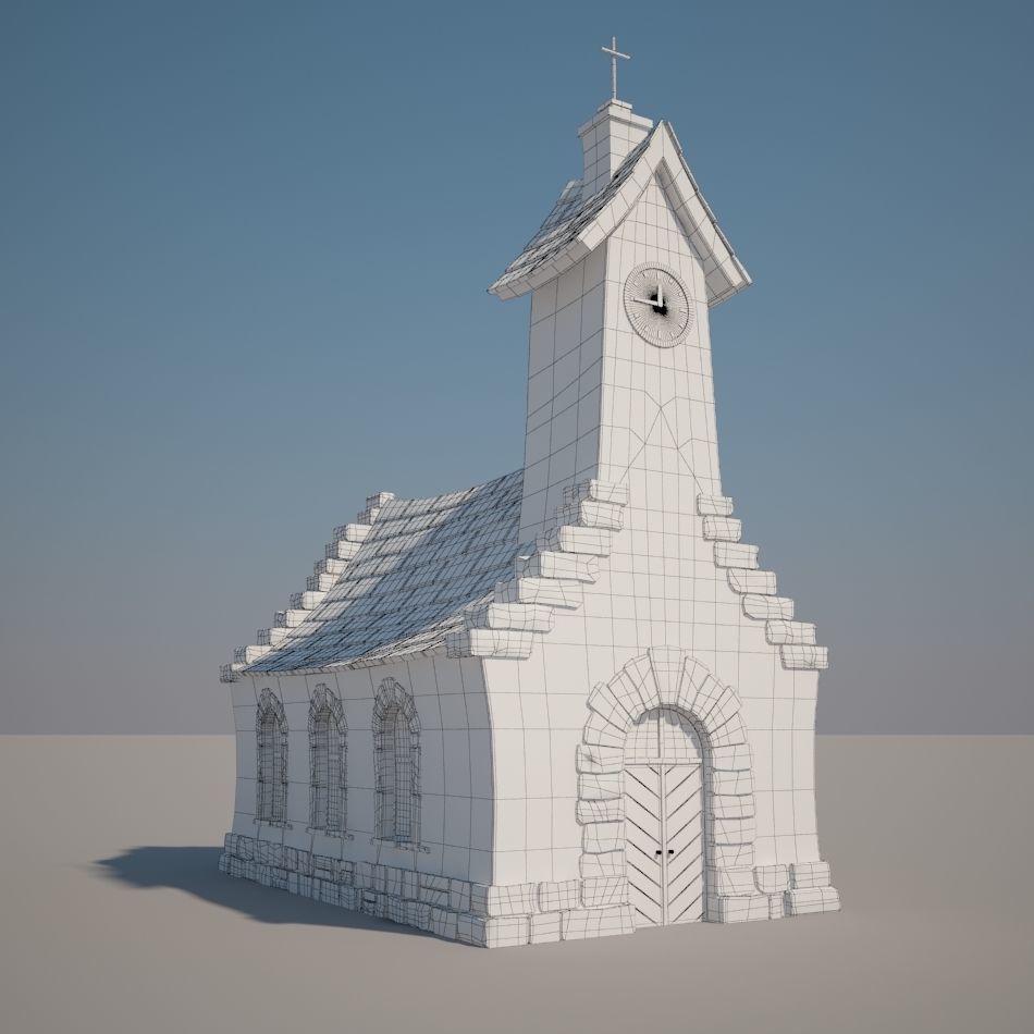 Church Cartoon 3D model_4