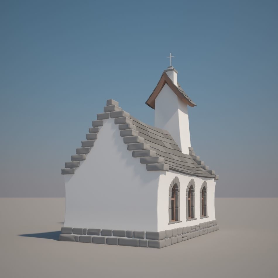 Church Cartoon 3D model_3