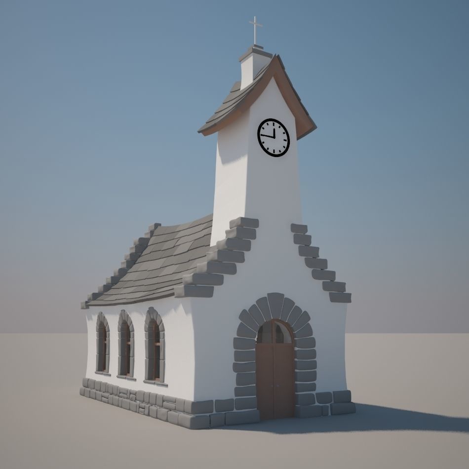 Church Cartoon 3D model_1