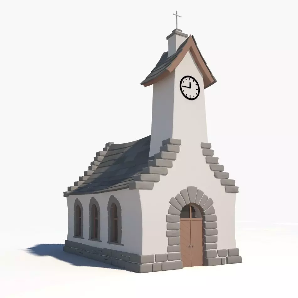 Church Cartoon 3D model_0