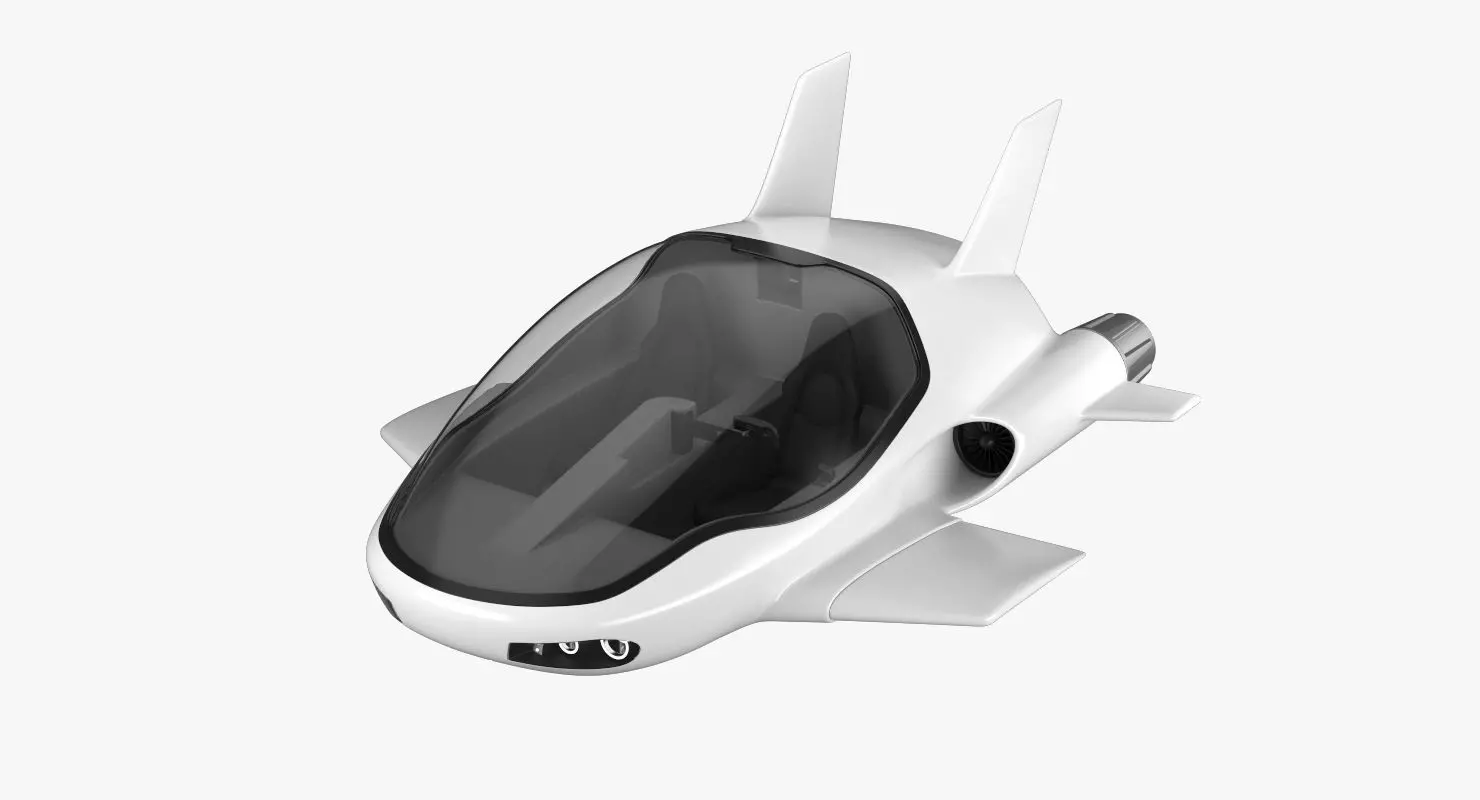 Hover car concept 3D model_0