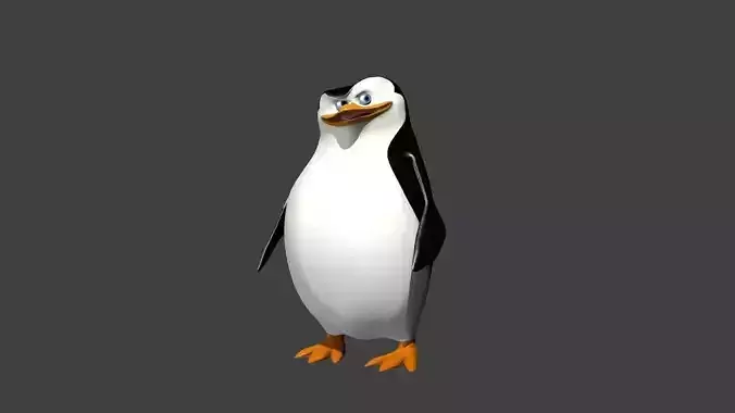 Penguin Skipper Free low-poly 3D model