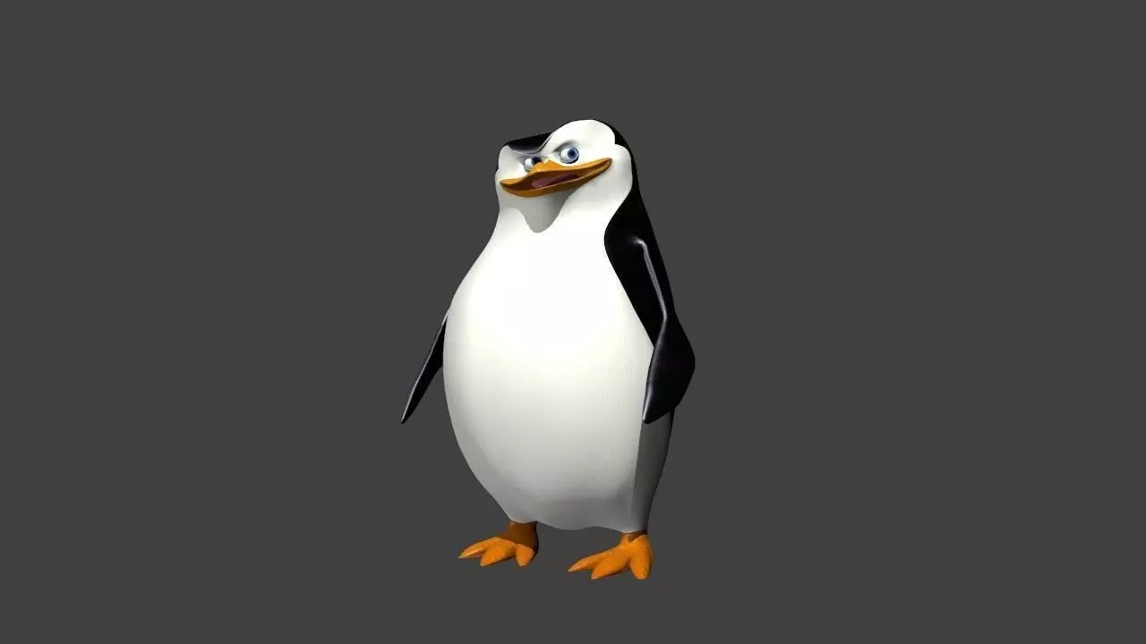 Penguin Skipper Free low-poly 3D model_0