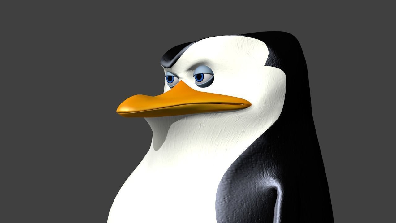 Penguin Skipper Free low-poly 3D model_2