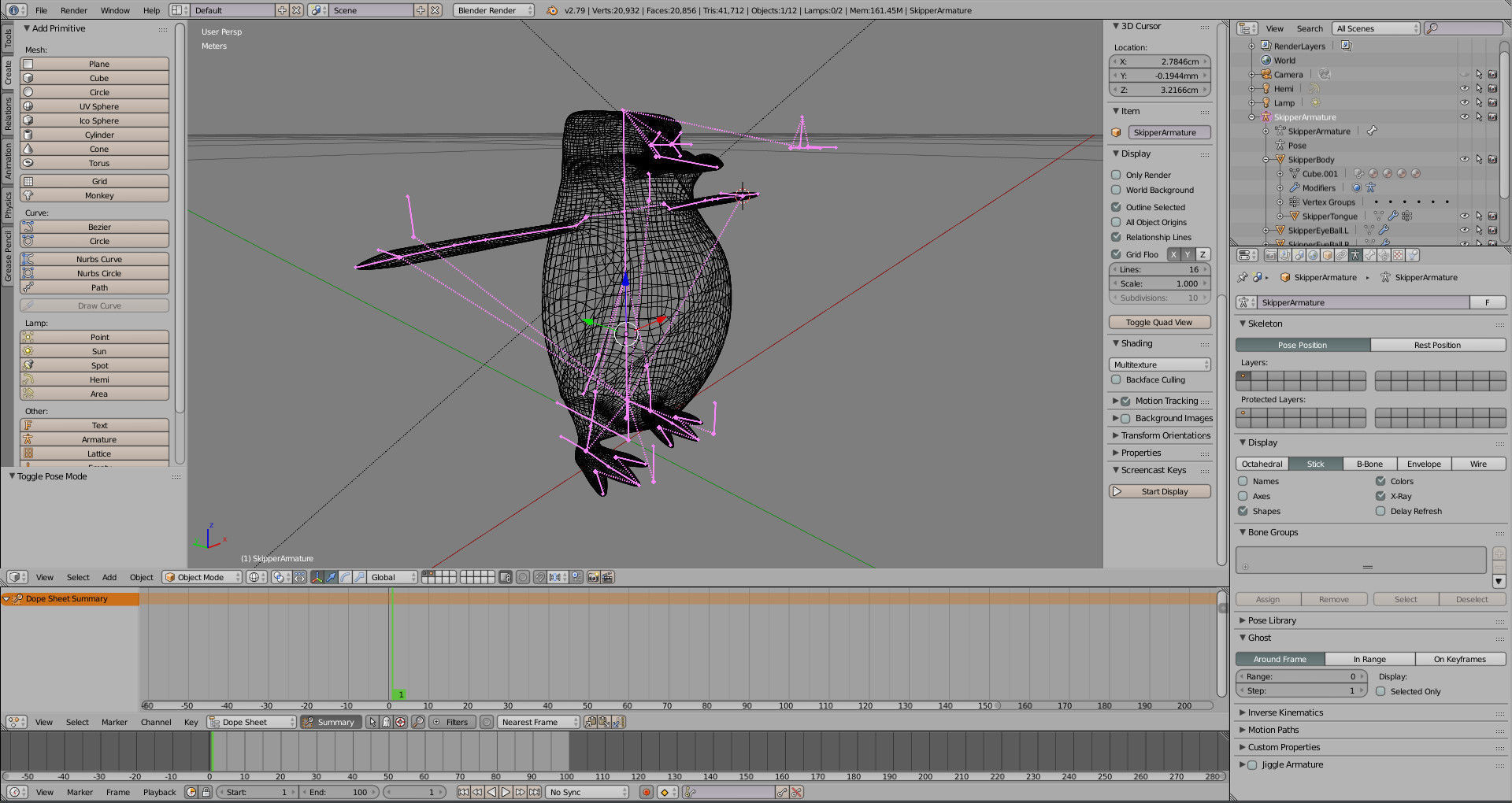 Penguin Skipper Free low-poly 3D model_3