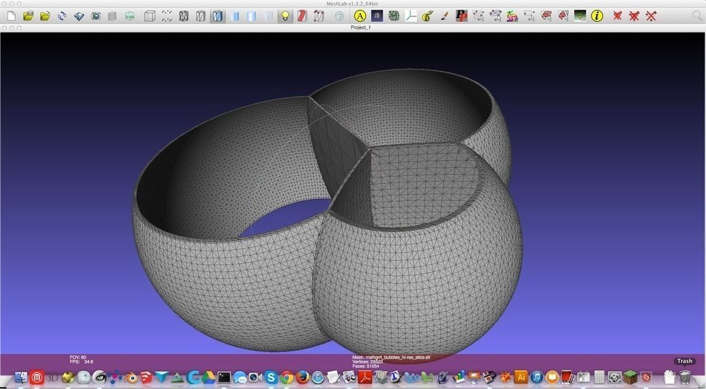 Triple Bubble model Free 3D print model_1