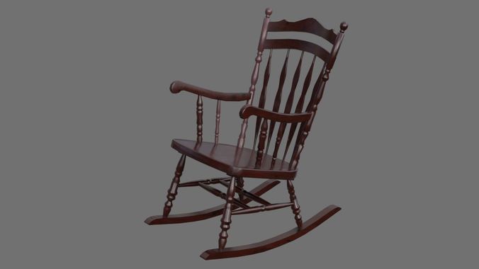 Rocking Chair 1A Low-poly 3D model