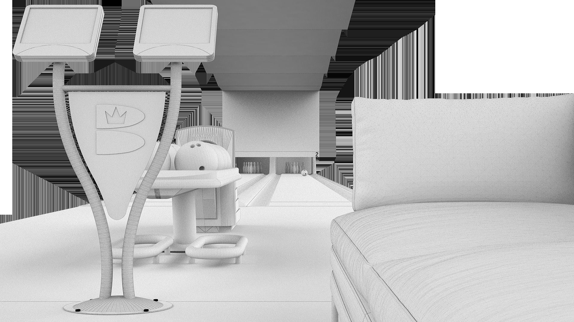 3D Bowling Lane 3D model_4