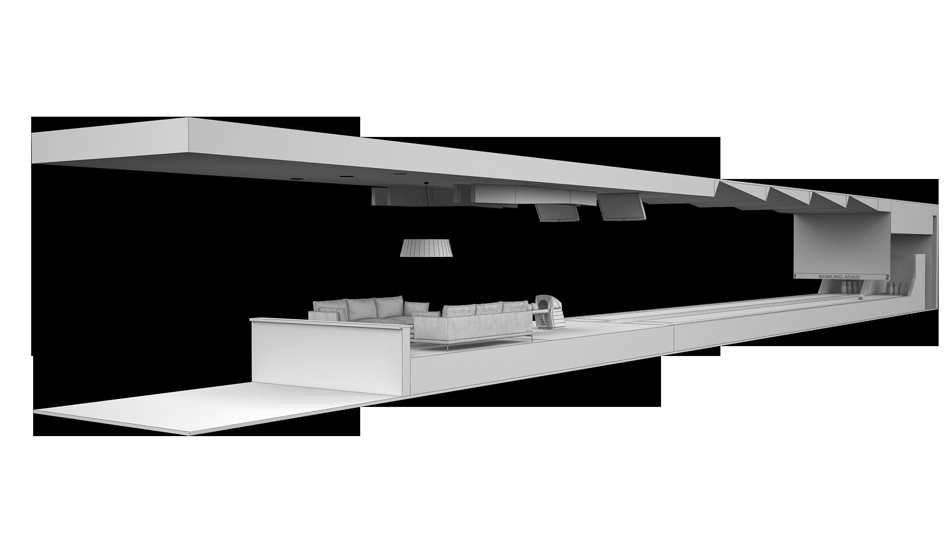 3D Bowling Lane 3D model_2