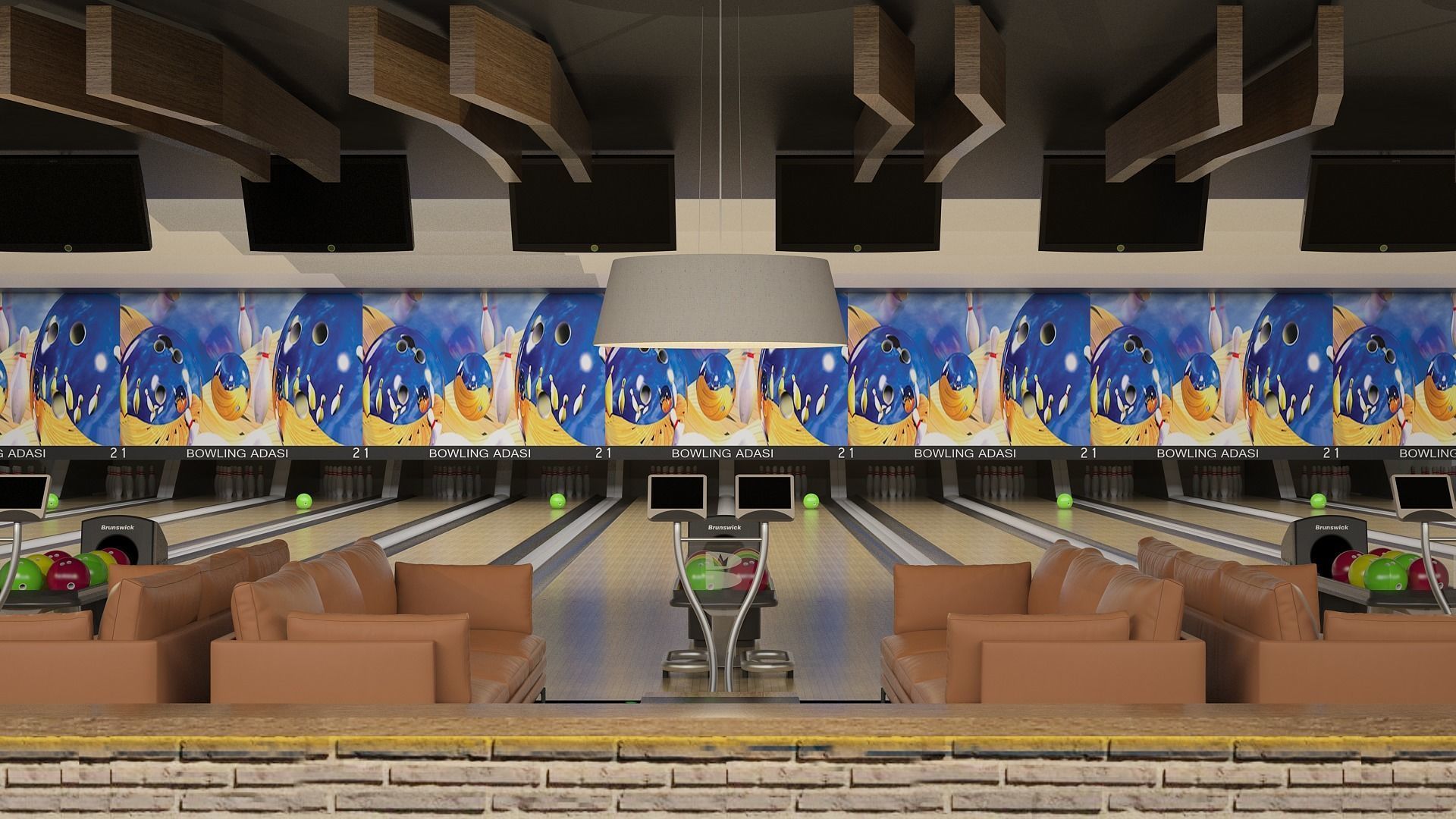 3D Bowling Lane 3D model_3