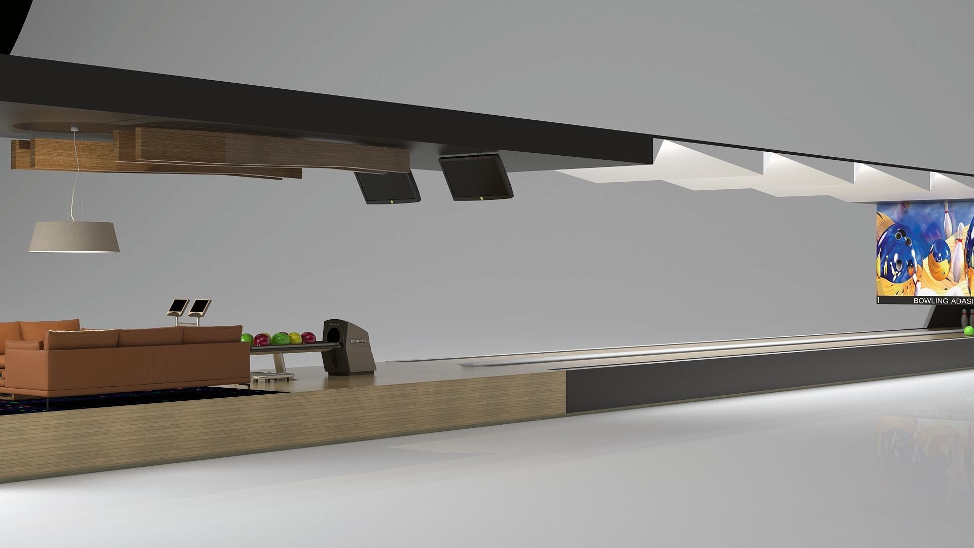 3D Bowling Lane 3D model_1
