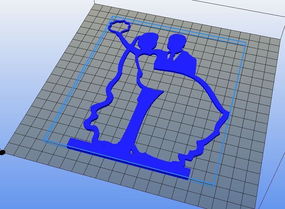 cake topper wedding 3D print model_2