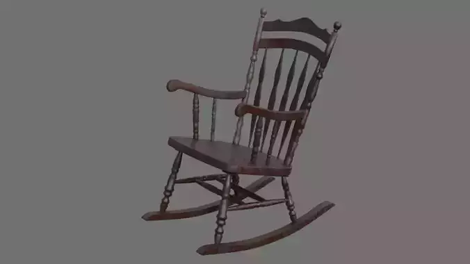 Rocking Chair 1B Low-poly 3D model