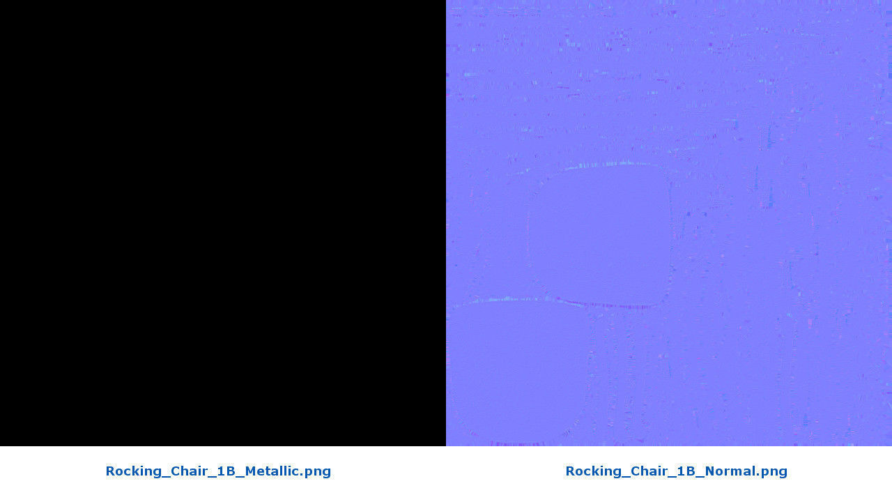 Rocking Chair 1B Low-poly 3D model_8