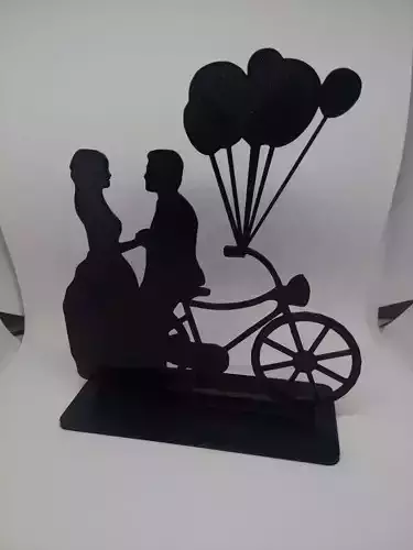 Wedding Cake Topper bicycle 3D print model