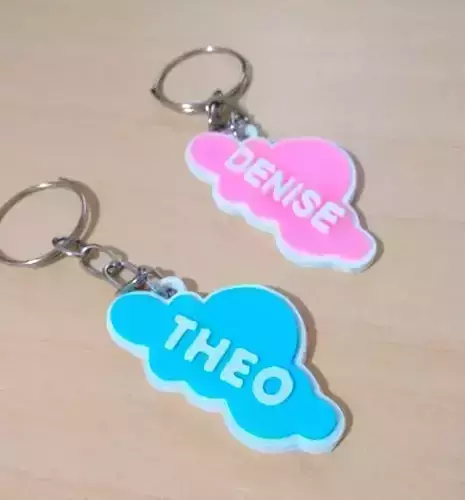 cloud keychain 3D print model