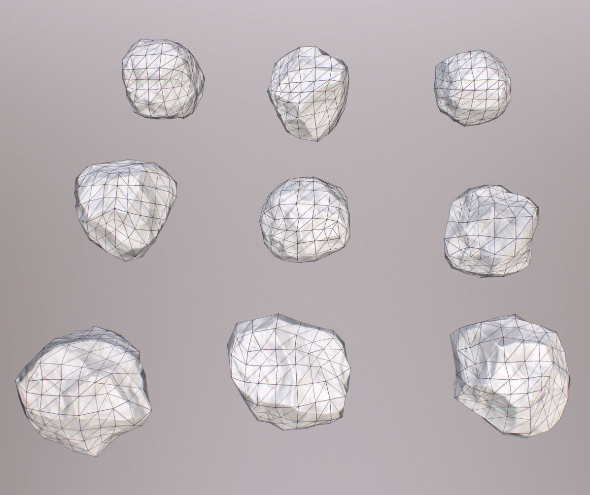 Rocks pile of on table Low-poly 3D model_5