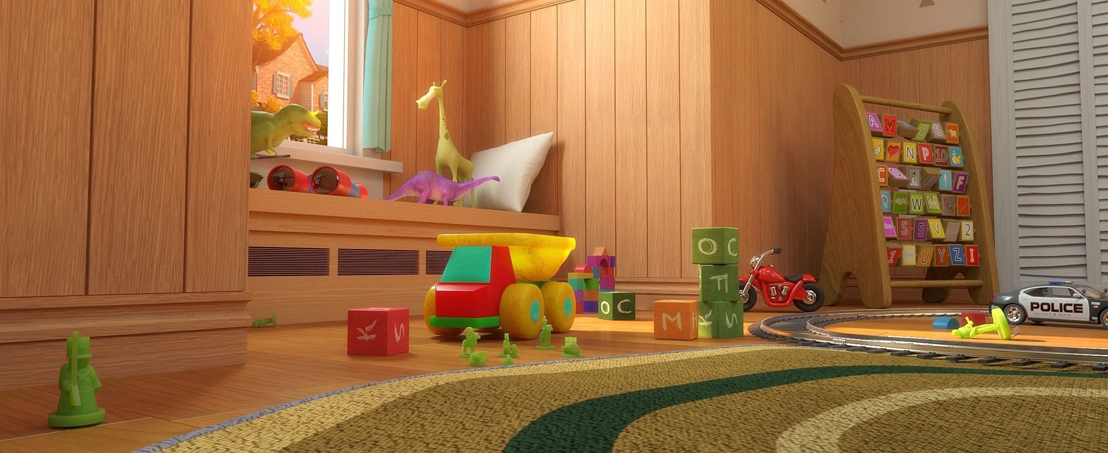 Cartoon Corridor Bedroom BabyRoom 3D model_7