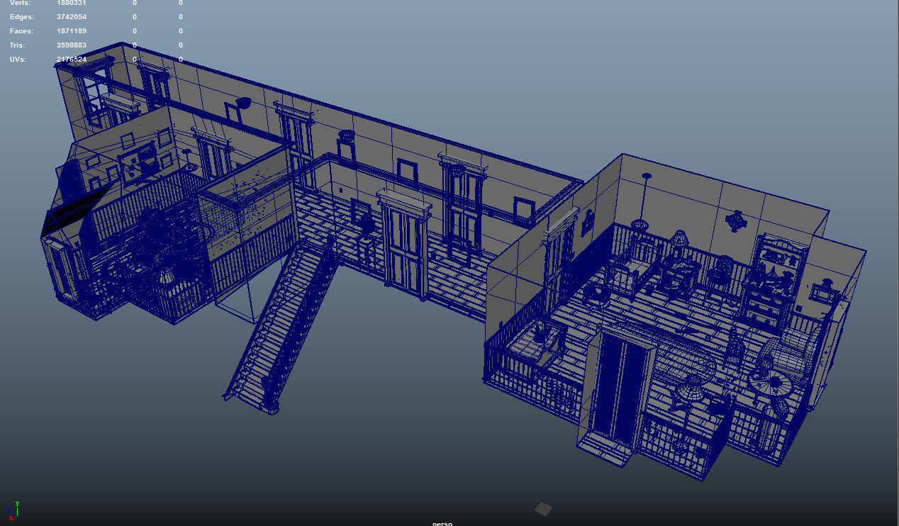 Cartoon Corridor Bedroom BabyRoom 3D model_32
