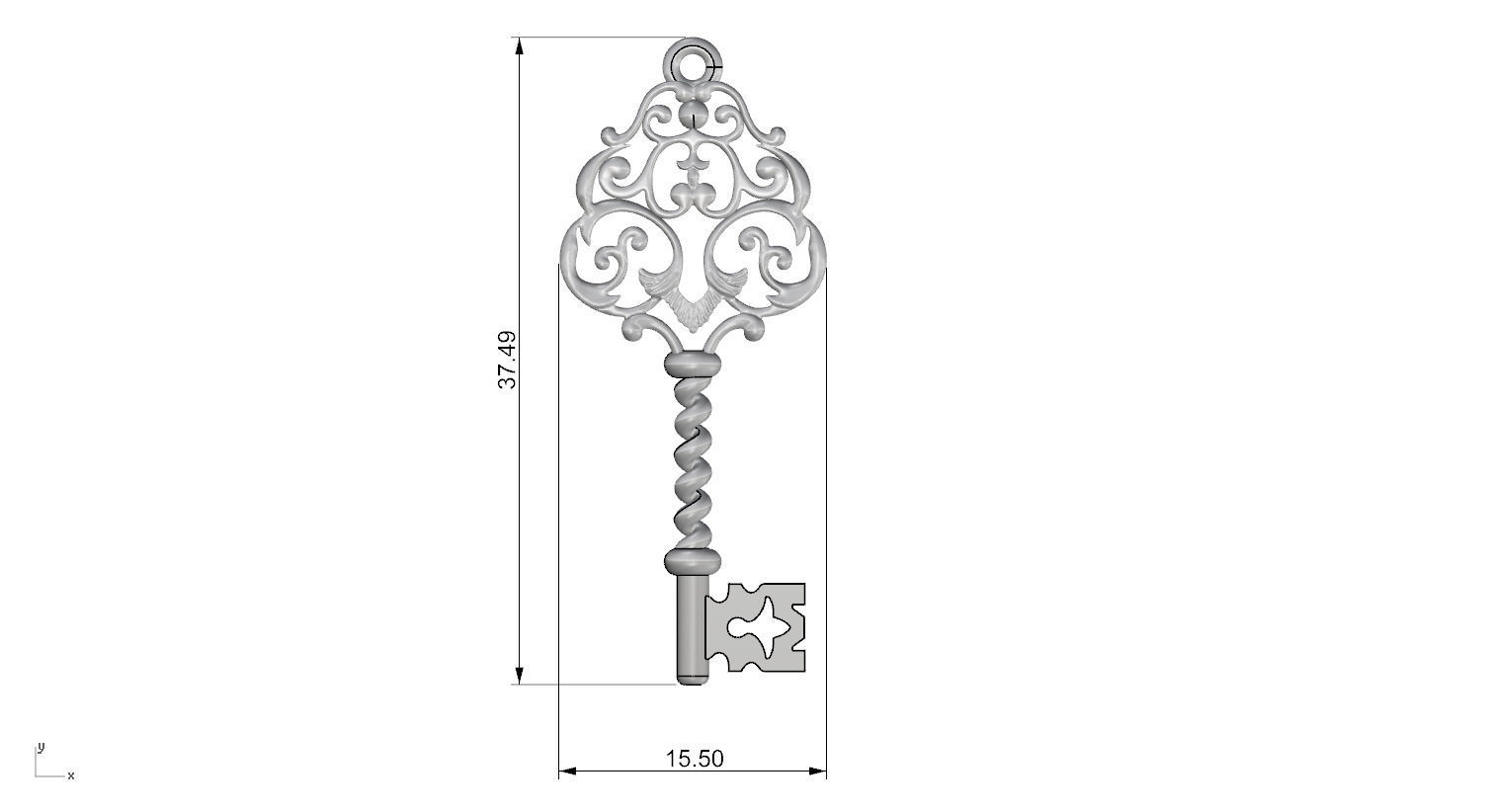 Golden Key Candle 3D print model_3