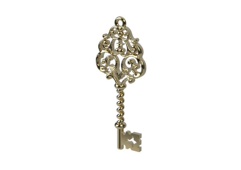 Golden Key Candle 3D print model_1