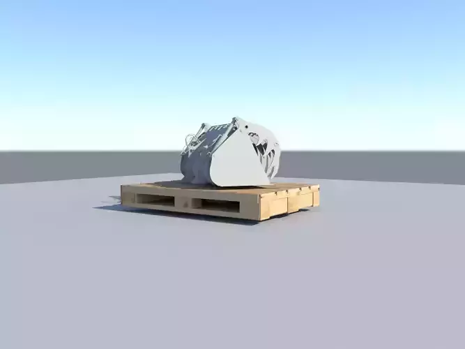 Grab-Shovel wooden pallet with piece of wood on top Low-poly 3D model