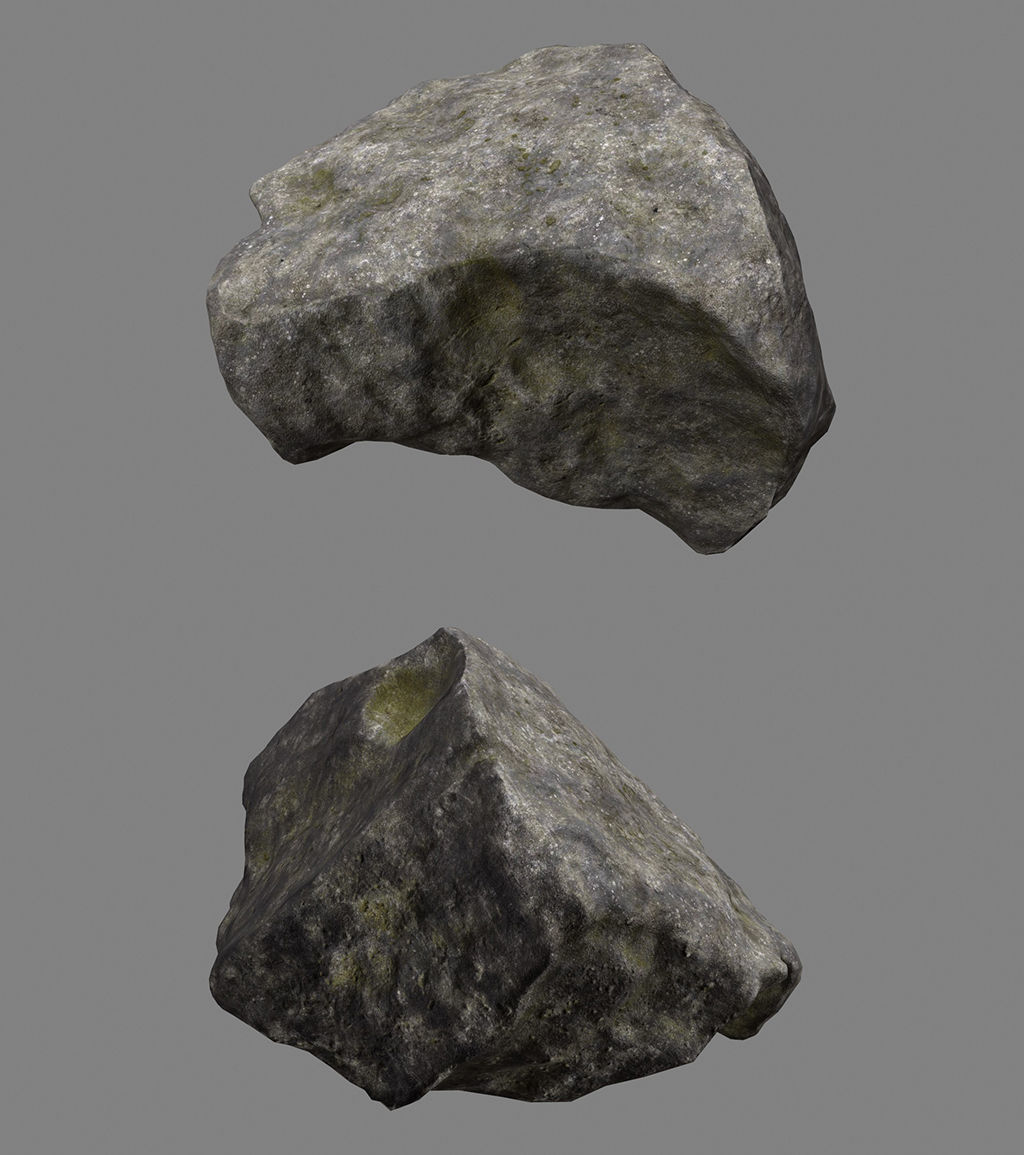 old forest rocks 04 Low-poly 3D model_7