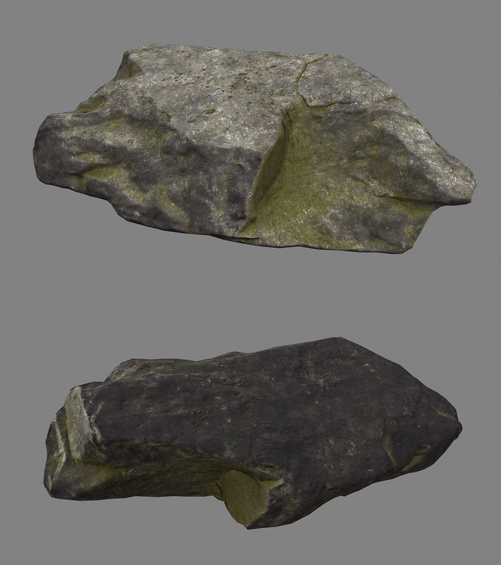 old forest rocks 04 Low-poly 3D model_3