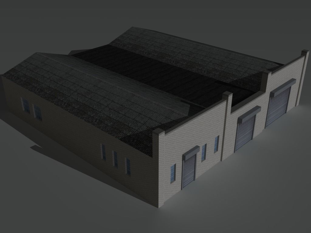 Factory Building Set 6 Low-poly 3D model_19