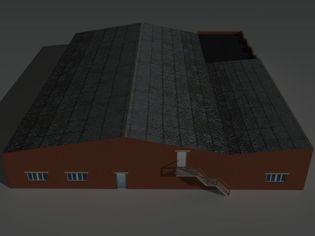 Factory Building Set 6 Low-poly 3D model_3