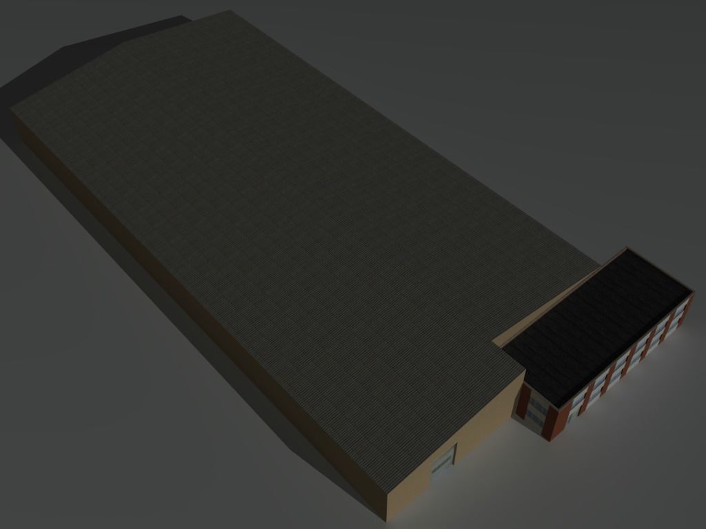 Factory Building Set 6 Low-poly 3D model_10