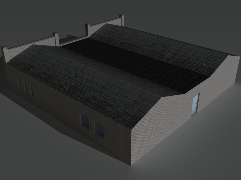 Factory Building Set 6 Low-poly 3D model_17