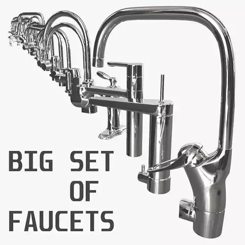 Faucets collection big set of 3D model
