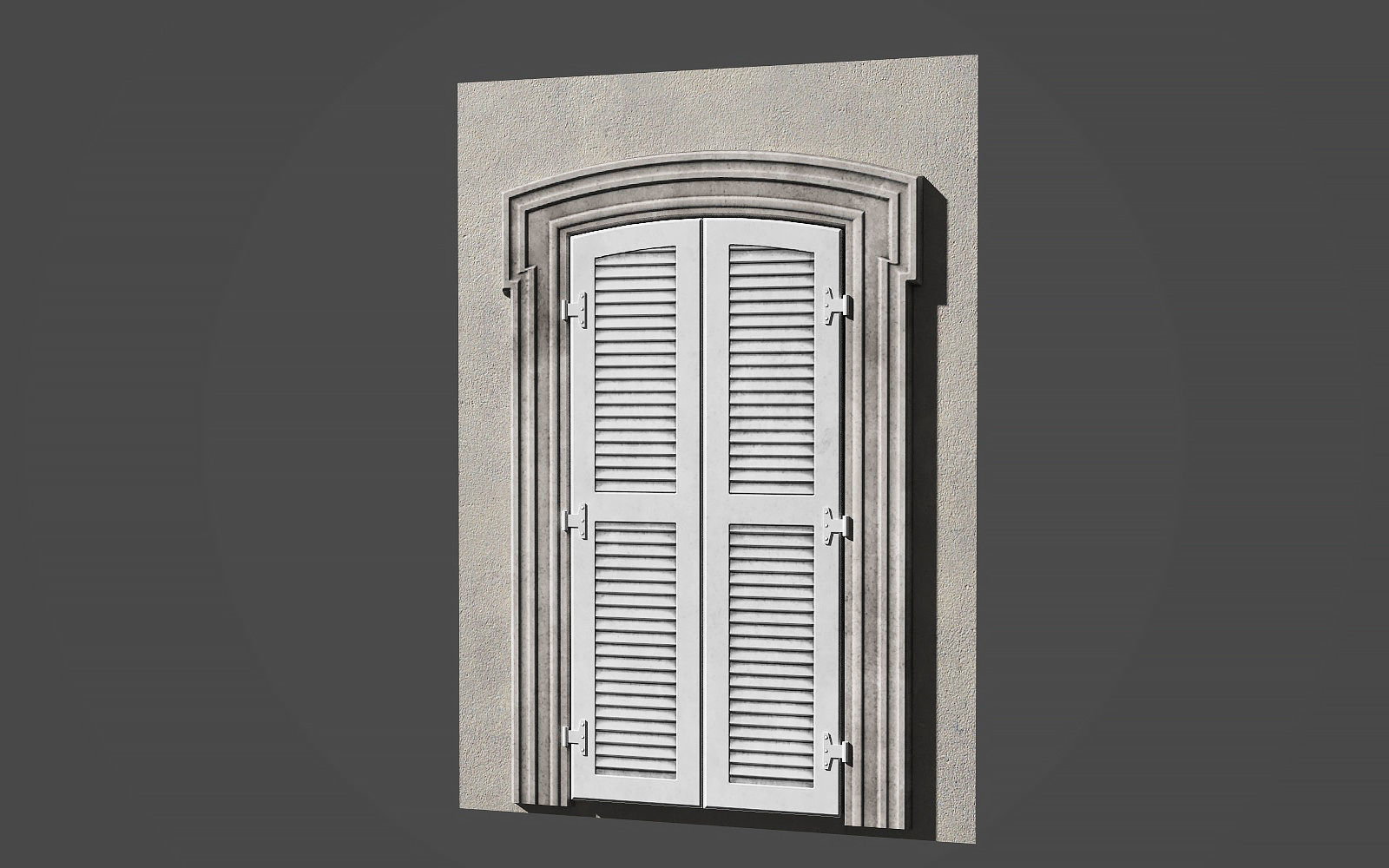 Modular french window Low-poly 3D model_2