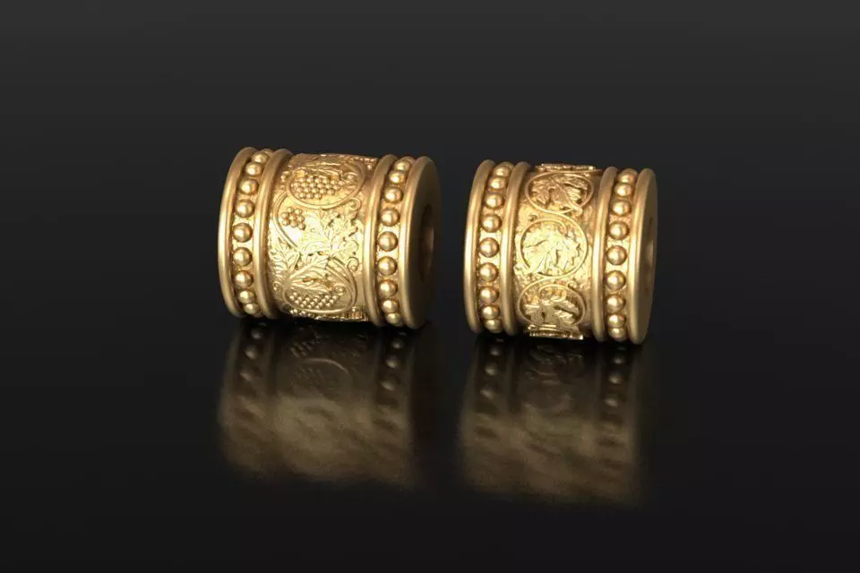 Suspension 3 pair of gold plated rings 3D print model