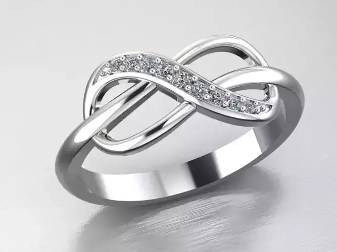 Ring 9 infinity with diamonds