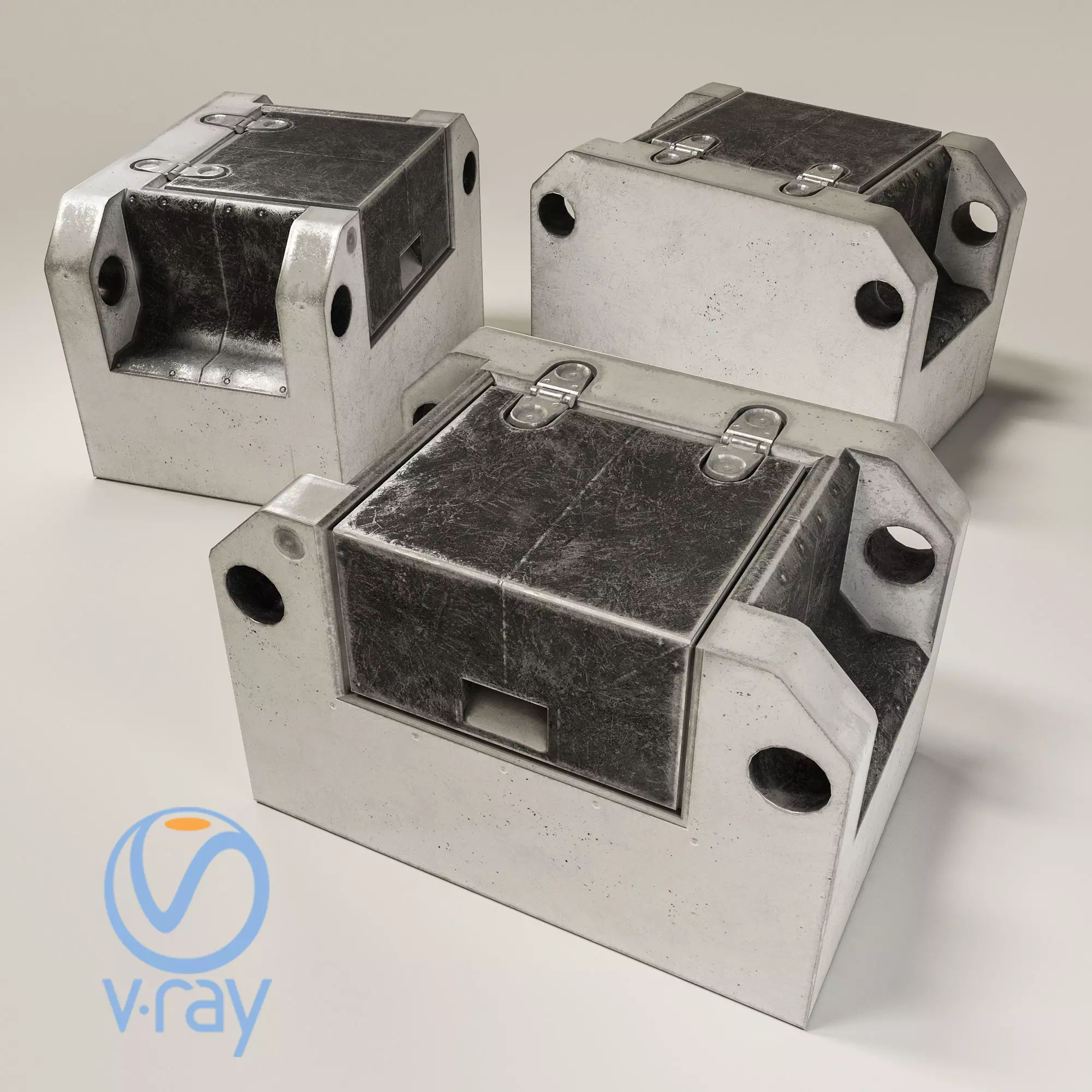 scifi box Low-poly 3D model_0