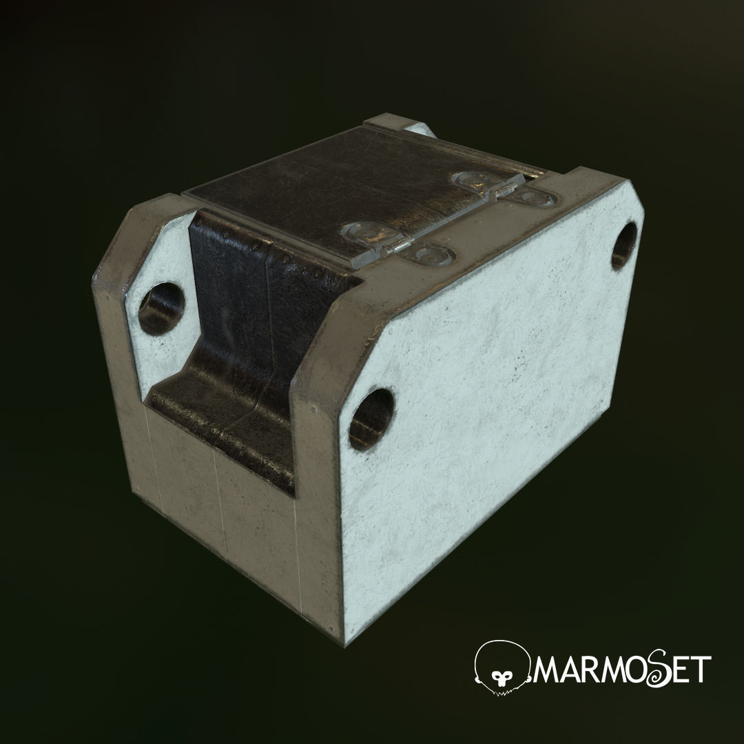 scifi box Low-poly 3D model_1