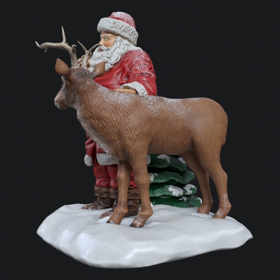 Santa Claus ceramic statuette  3D model_1