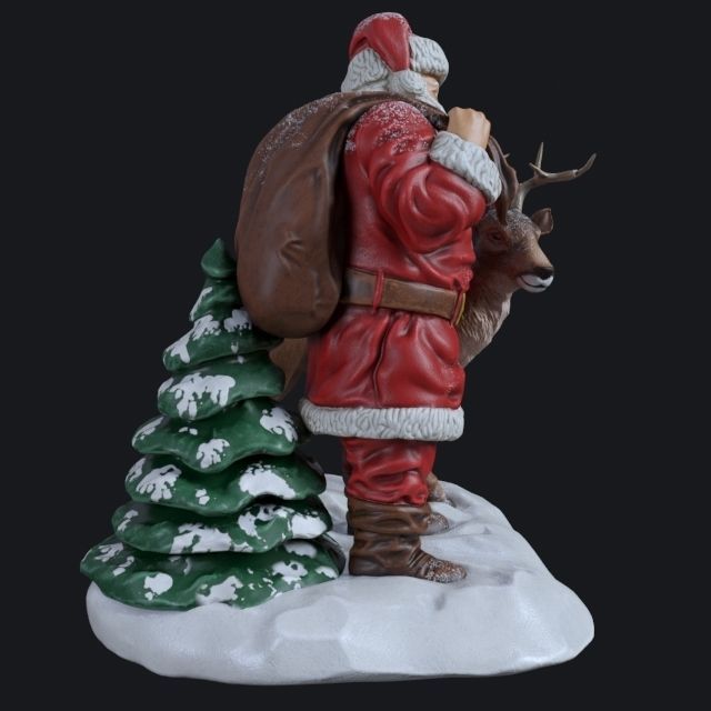 Santa Claus ceramic statuette  3D model_2