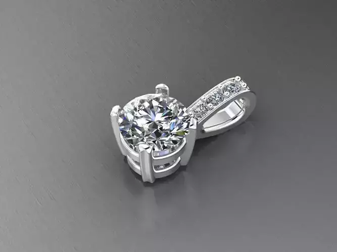 Suspension 6 engagement ring with diamond in center