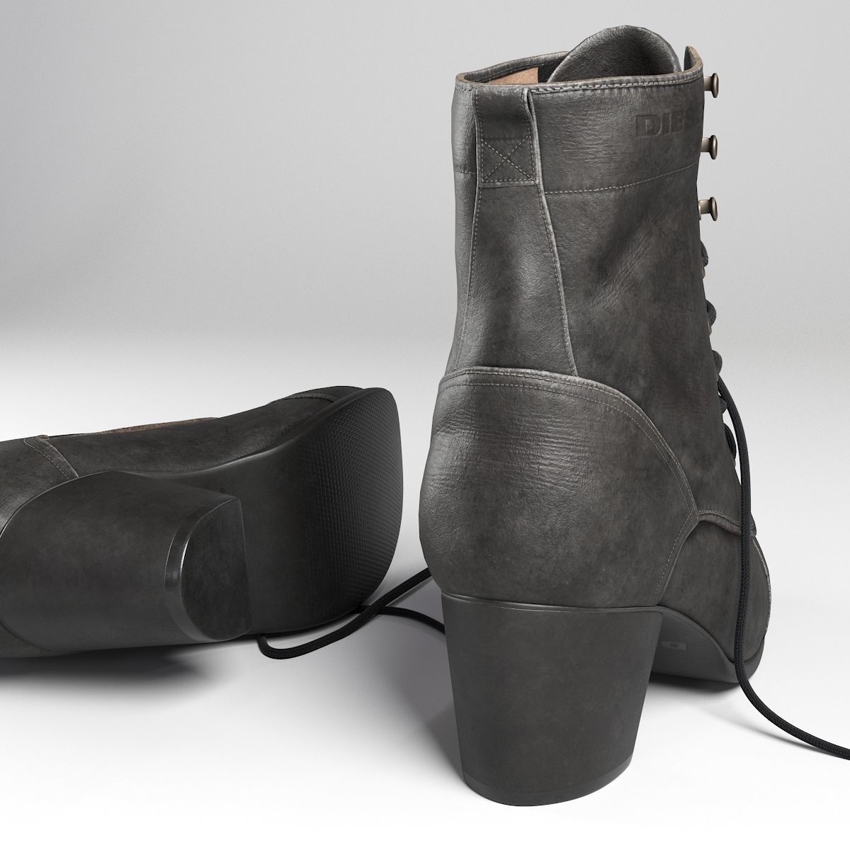 Female boots Diesel 3D model_2