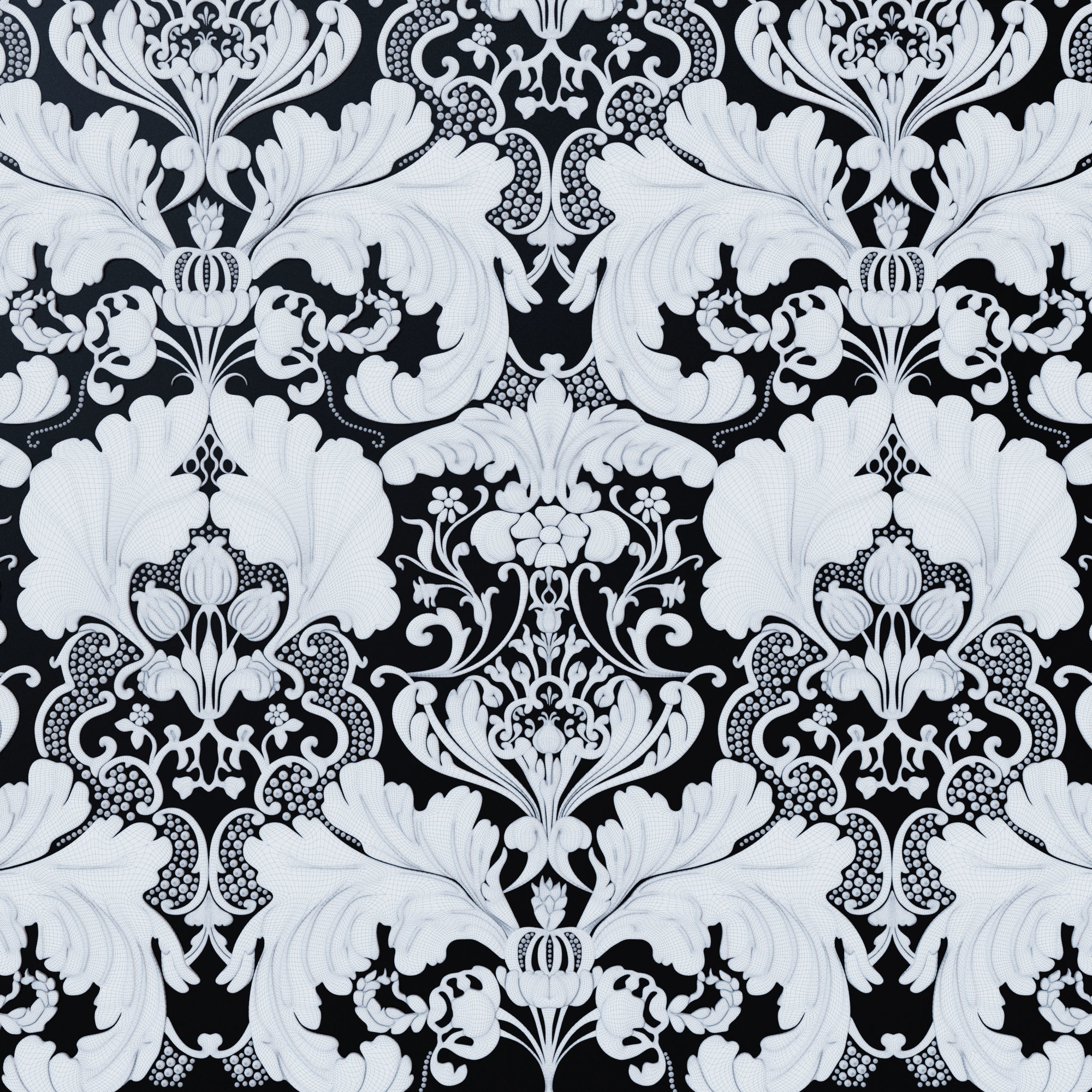 Lincrusta wallcoverings Italian Renaissance 3D model_3