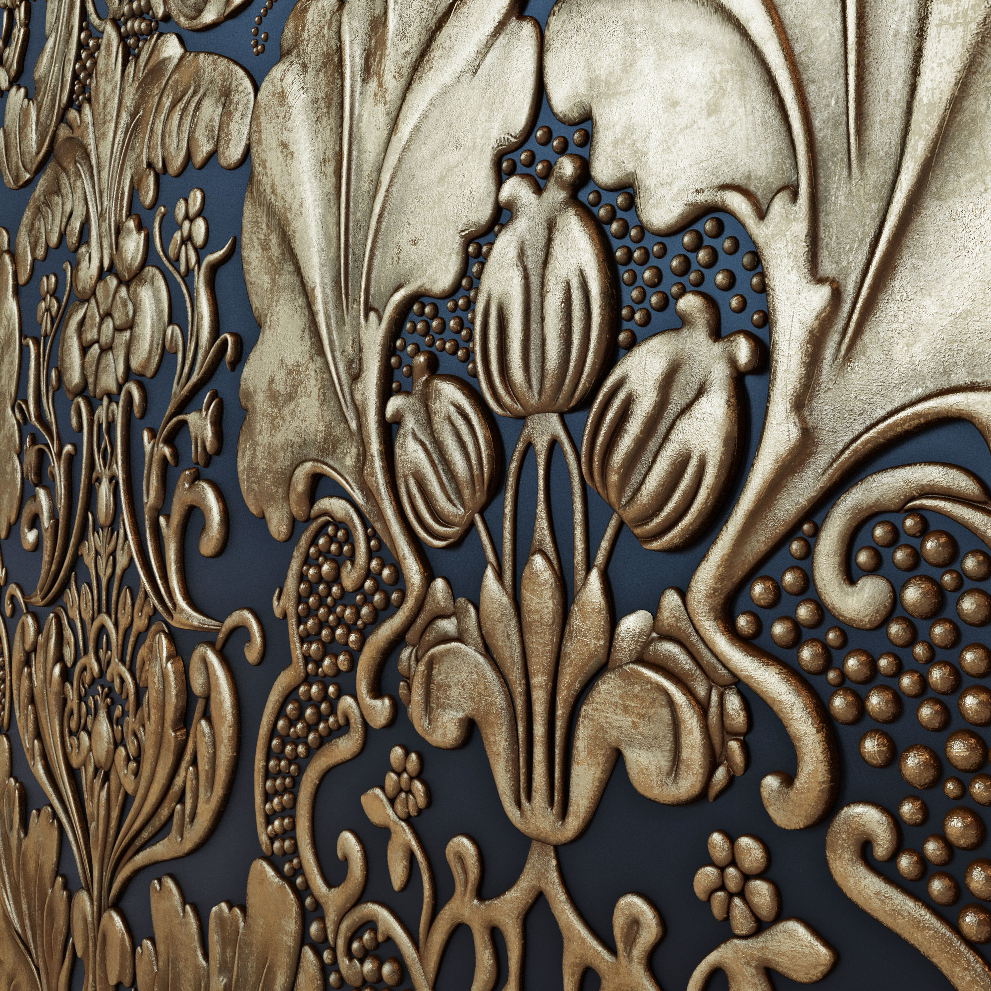 Lincrusta wallcoverings Italian Renaissance 3D model_4