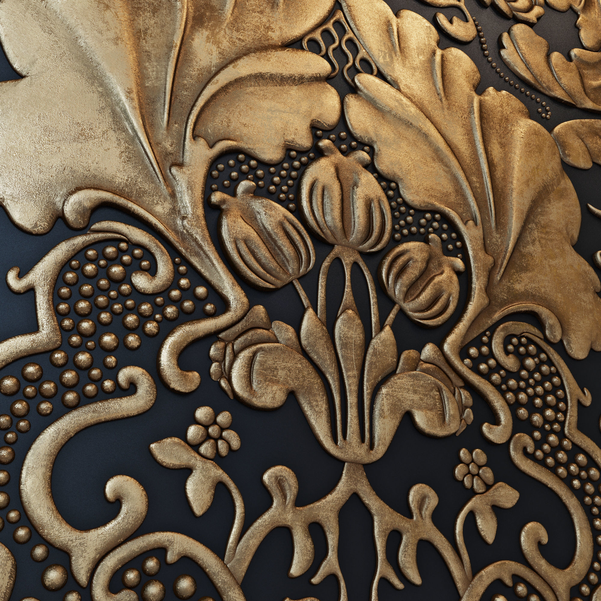 Lincrusta wallcoverings Italian Renaissance 3D model_1